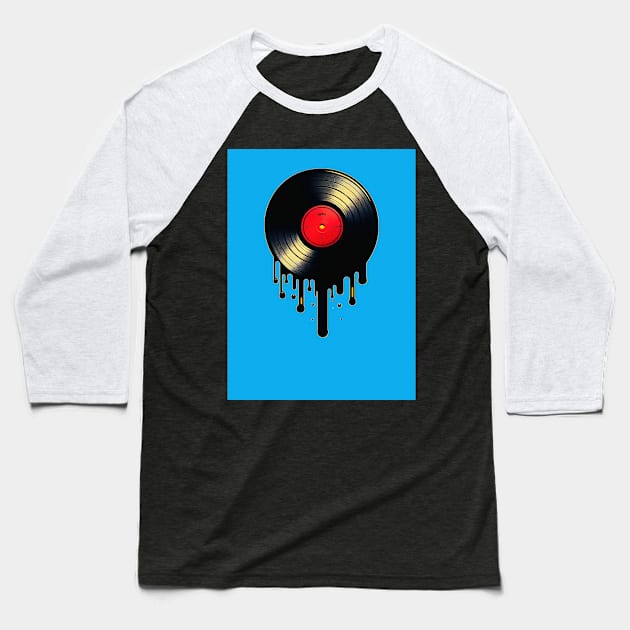 Melting Vinyl Baseball T-Shirt by TooplesArt